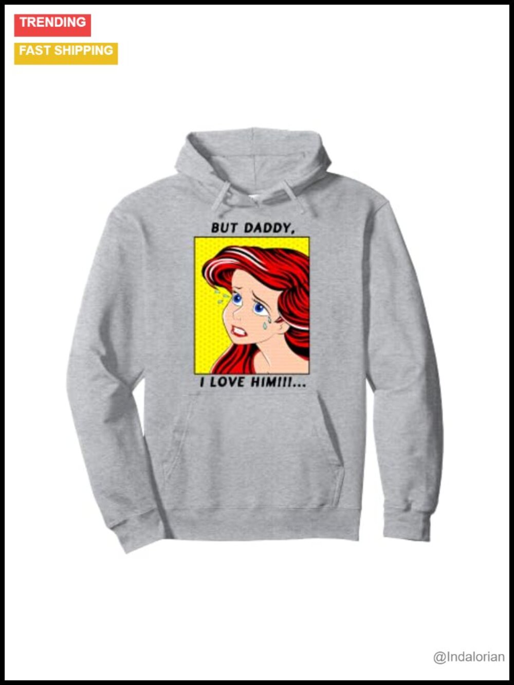 Disney The Little Mermaid Ariel Comic Pullover Hoodie Classic Fit